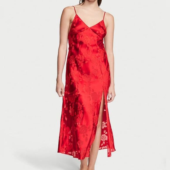 Victoria's Secret Other - VS Archives Burnout Satin Slip Dress in Lipstick Red Size XL New with tags